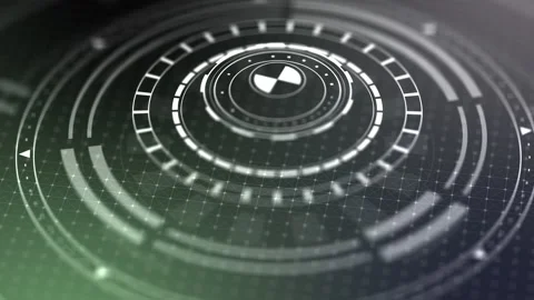 HUD Circle Animation on Grid Animate On Stock Footage 156002867