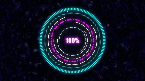 HUD Circle elements and numbers with Hi-Tech Backgrounds Stock Illustration