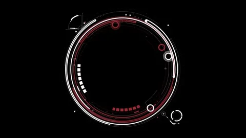 Hud circle with elements. Computer generated ring on black background Stock Footage 276809287