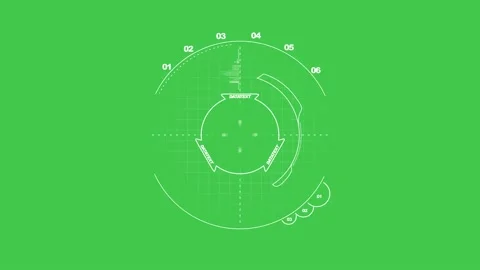HUD circle futuristic interfaces on green screen background. Stock Footage 169065706