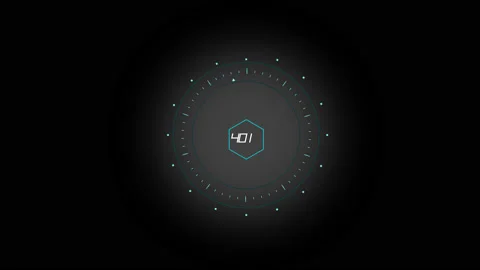 HUD circle interfaces countdown from 1 to 9999 Stock Footage 133068731