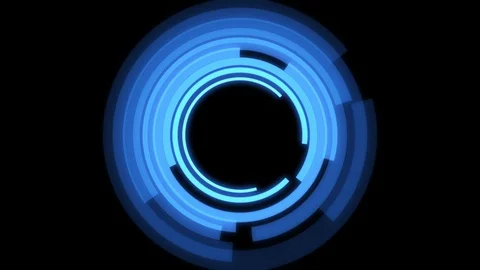 HUD circle interfaces with different blue glowing colors Stock Footage 113108587