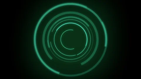 HUD circle interfaces with different green glowing colors Stock Footage 113108754