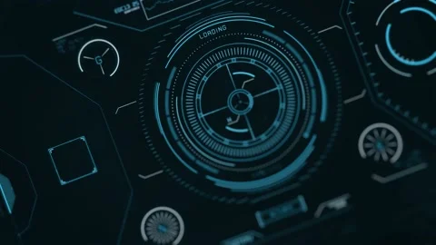HUD circle interfaces Stock Footage 140206957