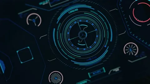 HUD circle interfaces Stock-Footage 140207007