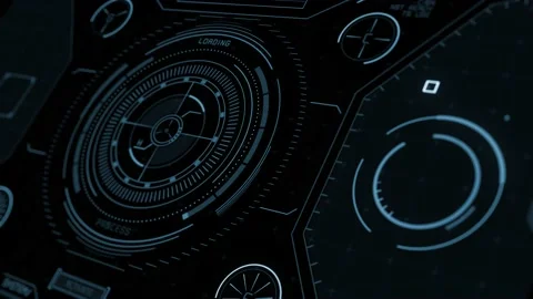 HUD circle interfaces Stock Footage 140207222