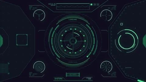 HUD circle interfaces Stock Footage 140207304