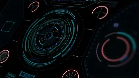 HUD circle interfaces Stock-Footage 140207541