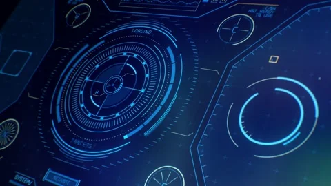 HUD circle interfaces Video stock 140208007