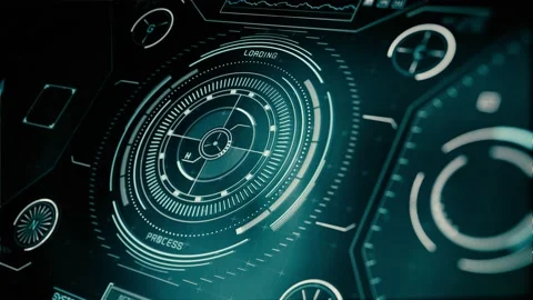 HUD circle interfaces Stock Footage 140208853