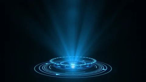 HUD circle interfaces. Hi tech futuristic display. Blue hologram button. Digital 스톡 동영상 142987363