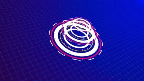 HUD circle interfaces, Hi-tech futuristic display, Hologram button, Loading,targ Stock Footage 157937946