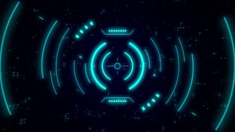 HUD circle interfaces, Hi-tech futuristic display, Loading,target. HUD techn Stock Footage 183672890