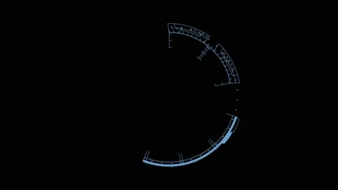 HUD circle interfaces, Hi-tech futuristic display, Hologram button Video stock 203941169