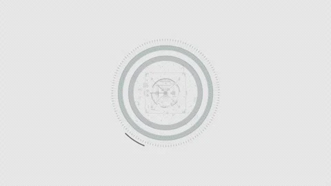 HUD circle interfaces, Hi-tech futuristic display, Hologram button, Loading.. Stock Footage 242631339