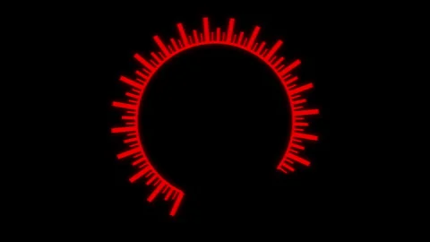 HUD Circle Speedometer Bold Audio Reactive S Red Animation Loop Stock Footage 282803735