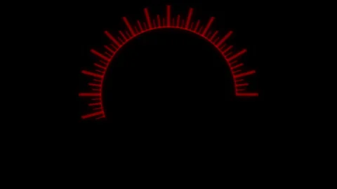 HUD Circle Speedometer Bold Red Animation Loop Stock Footage 267071935