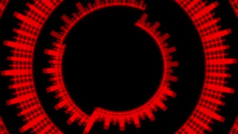 HUD Circle Speedometer Bold XL Red Animation Loop Stock Footage 250294617