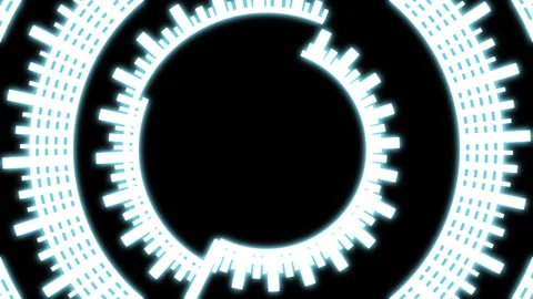 HUD Circle Speedometer Bold XL Blue Animation Loop Stock Footage 260788799