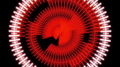 HUD Circle Speedometer S Red Animation Loop Stock Footage 251756477