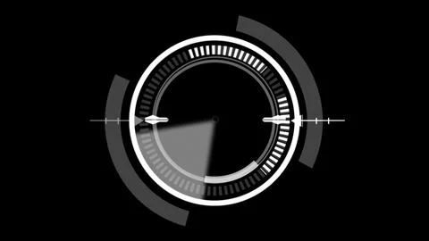 HUD Circle User interface on black background. Target searching and scannin.. Stock Illustration