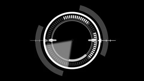 HUD Circle User interface on black background. Target searching and scannin.. Stock Illustration