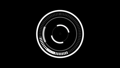 HUD Circle User interface on isolated black background. Target searching scop Stock Footage 126657263