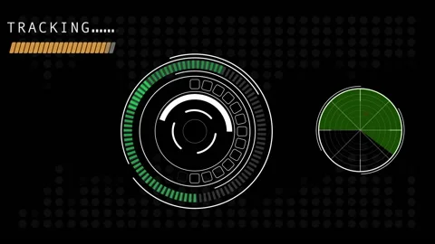 HUD Circle User interface tracking target. Stock Footage 233518808