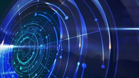 HUD circles with neon lines Stock Footage 168050165