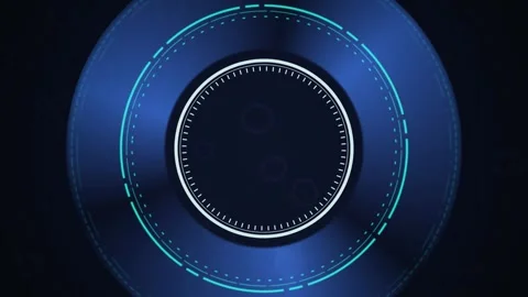 HUD circular interface rotating seamless loop motion background Stock Footage 345075631