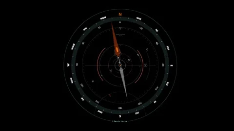 HUD compass Interface Graphic Element, suitable for use in hud and sci-fi Stock Footage 243661592