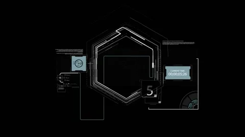 HUD - Comples - Hexagon Stock Footage 163582864
