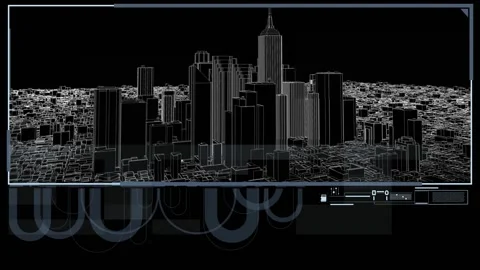 HUD - Complex - City 2 Stock Footage 163583755