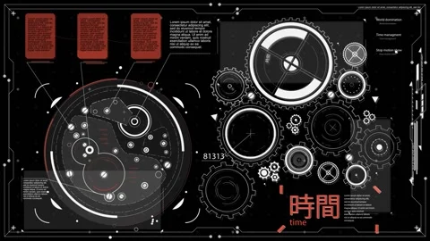 HUD - Complex - Gears Stock-Footage 163584275