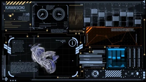HUD - Complex - Motorbike Stock Footage 163586054