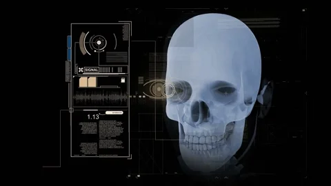 HUD- Complex - Skull Stock Footage 163586285
