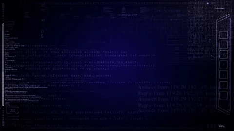 HUD computer data screens animation.BLUE. Video stock 75694587