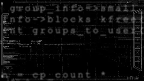 HUD computer data screens animation.PNG alpha channel. Stock Footage 75694651
