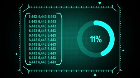 HUD dashboard with circular progress indicator. Digital HUD dashboard for a.. Stock Footage 337368960