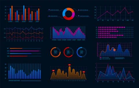 Hud dashboard. Technology user interface, futuristic infographic diagram digital Stock Illustration