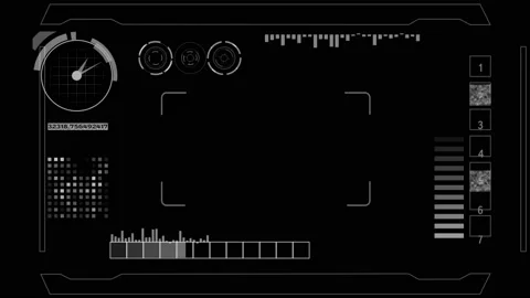 Hud data FRAME display with Alpha Video stock 102375833