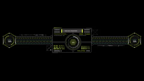 HUD Data Transfer Screen Sci-Fi UI Futuristic Processing Interface Animation 動画素材 338385176