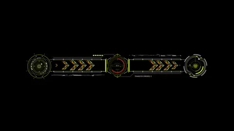 HUD Data Transfer Screen Sci-Fi UI Arrows Processing Interface Animation 動画素材 338385327