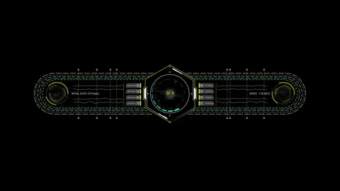 HUD Data Transfer Screen Sci-Fi UI Hexagon Processing Interface 動画素材 338385354