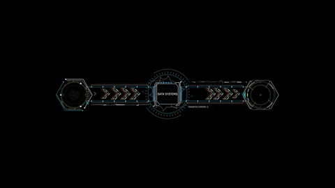 HUD Data Transfer Screen Sci-Fi UI Data Systems Interface 動画素材 338385470