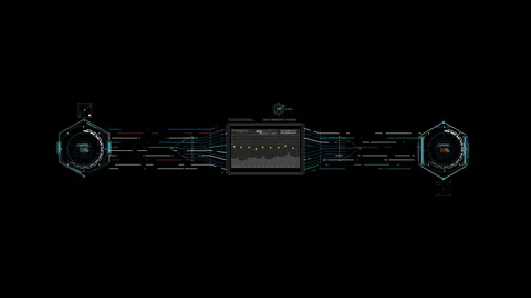 HUD Data Transfer Screen Sci-Fi UI Monitoring Interface 動画素材 338385552