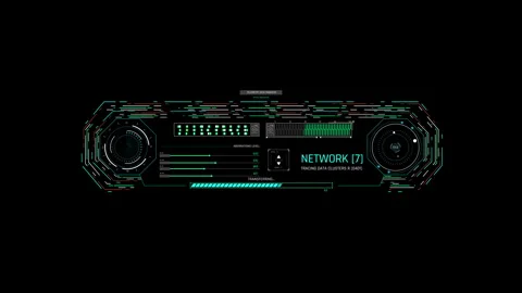 HUD Data Transfer Screen Sci-Fi UI Telemetry Network Interface 動画素材 338385614
