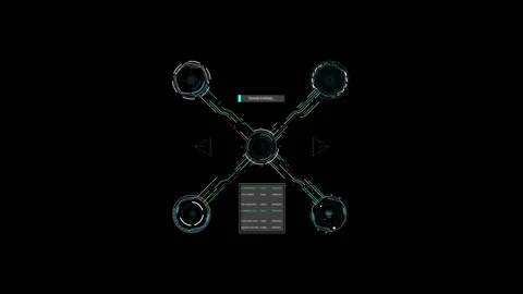 HUD Data Transfer Screen Sci-Fi UI Network Routing Interface 動画素材 338385637