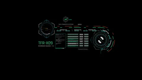 HUD Data Transfer System Sci-Fi UI Tech Log Interface 動画素材 338385563