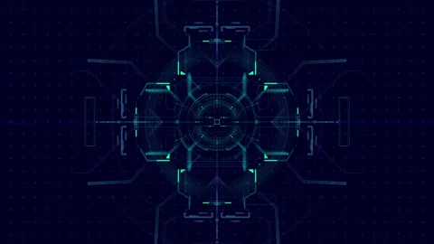 HUD Digital Abstract Background green on blue Stock Footage 201220044